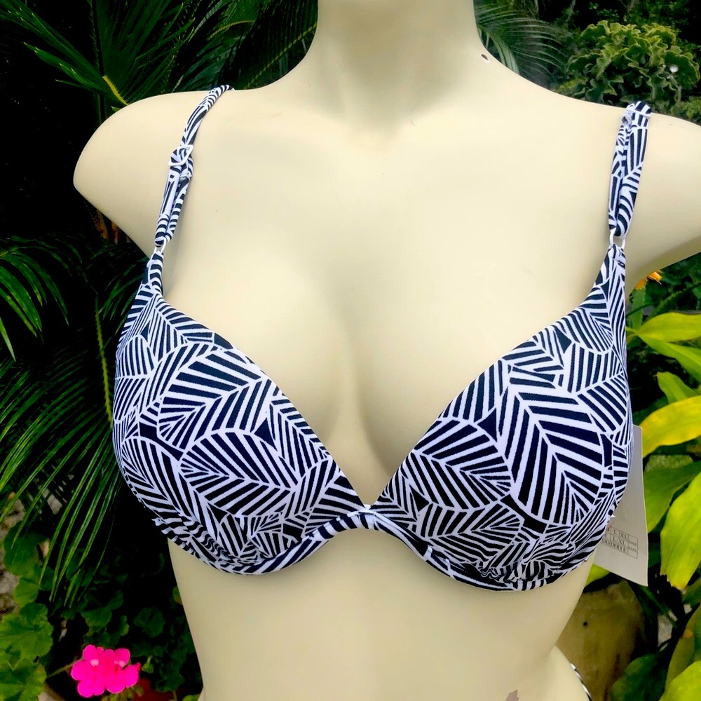 Women’s Black and White Push Up Bikini Top